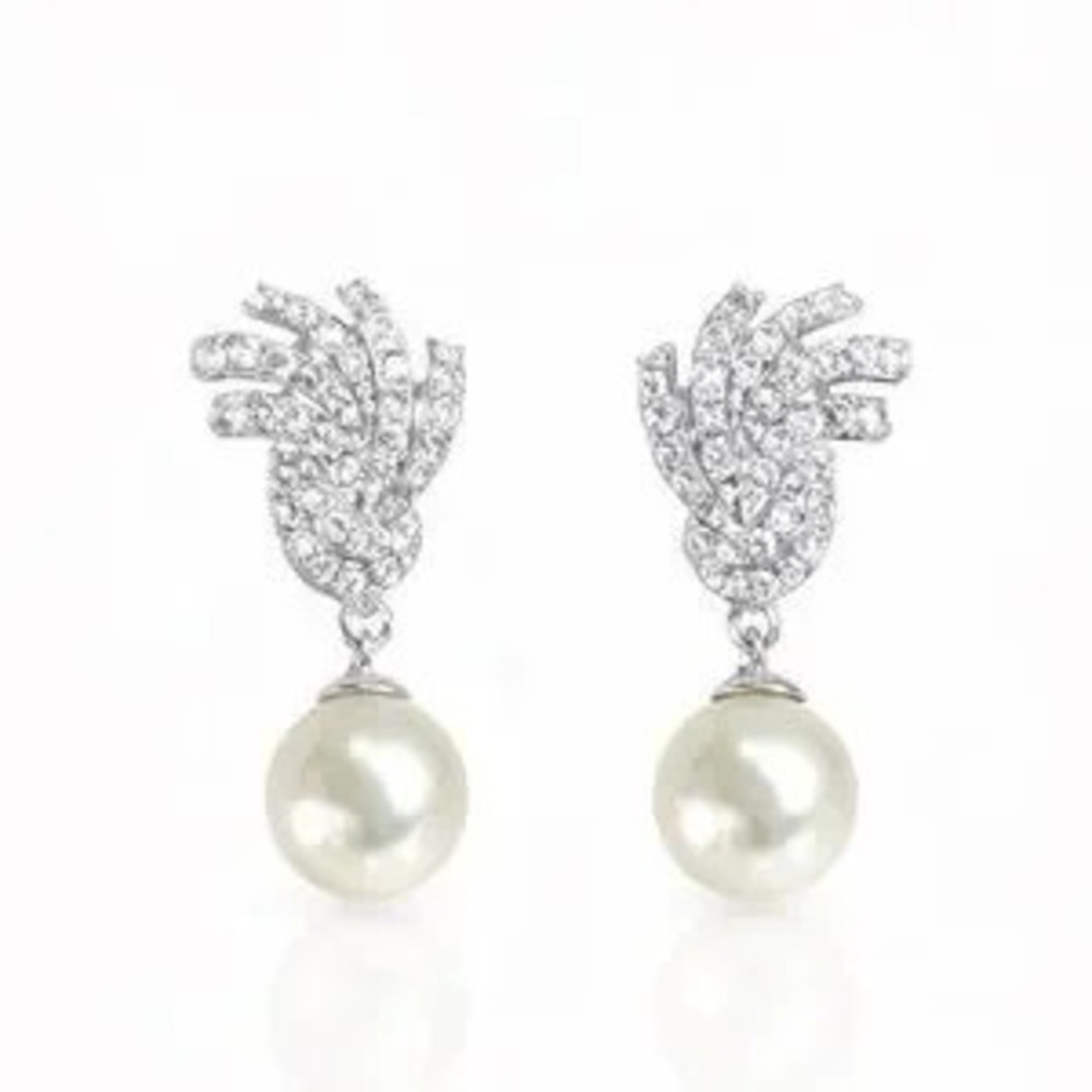 Elegant Silver and Pearl Drop Earrings
